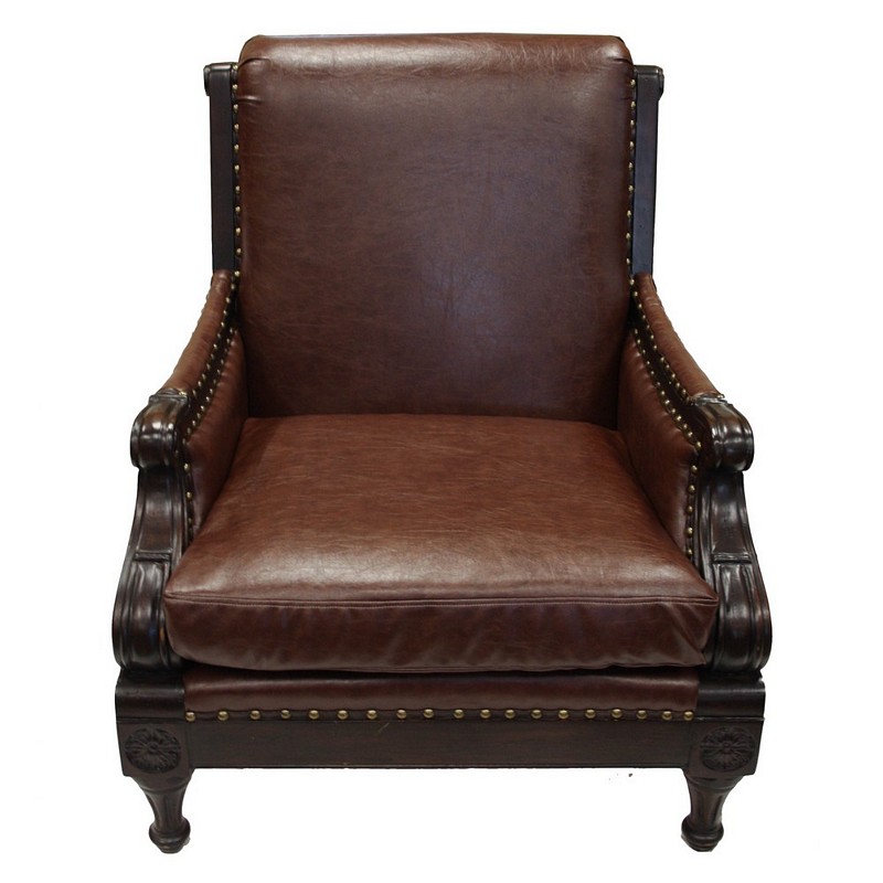 Western Leather Accent Chair Red, Western Leather Chairs